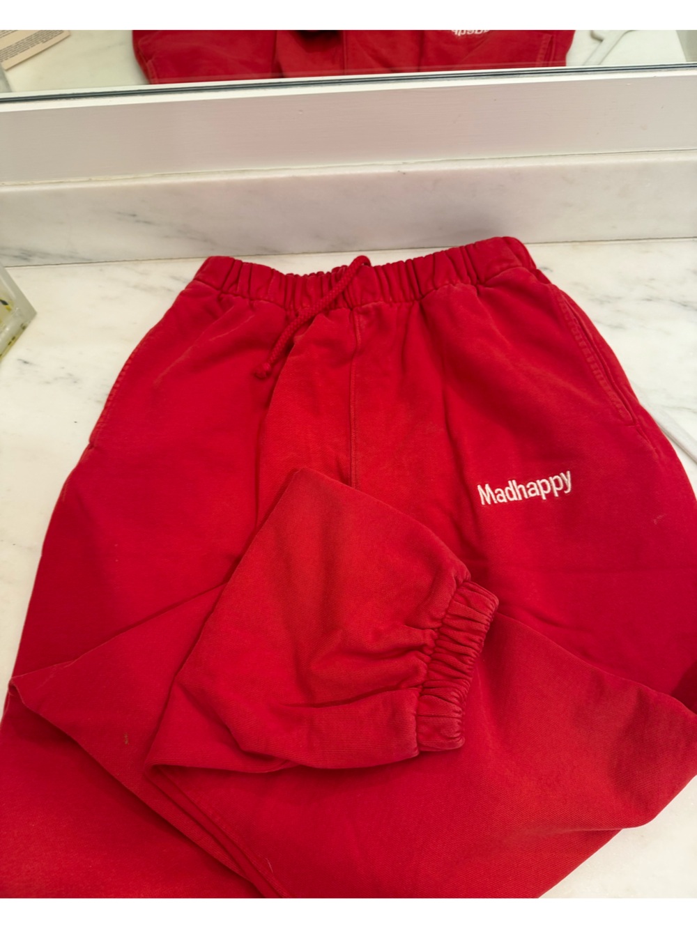 Madhappy Red Track Pants with Logo